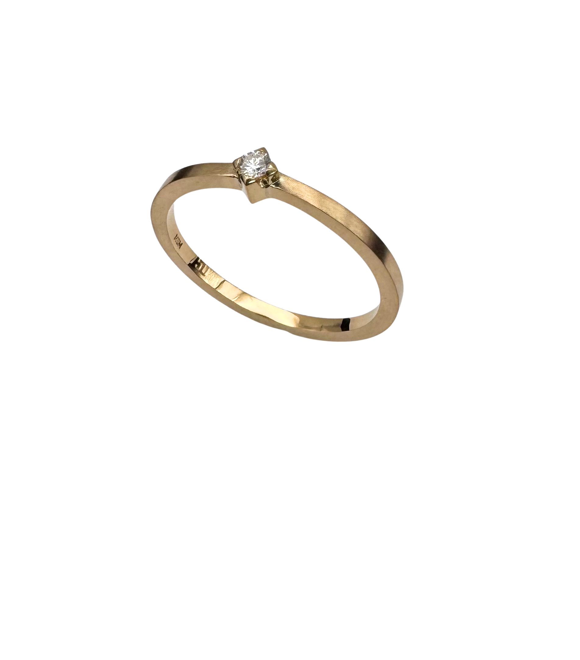 Ring Gelbgold mit 1 funkelndem Brillianten